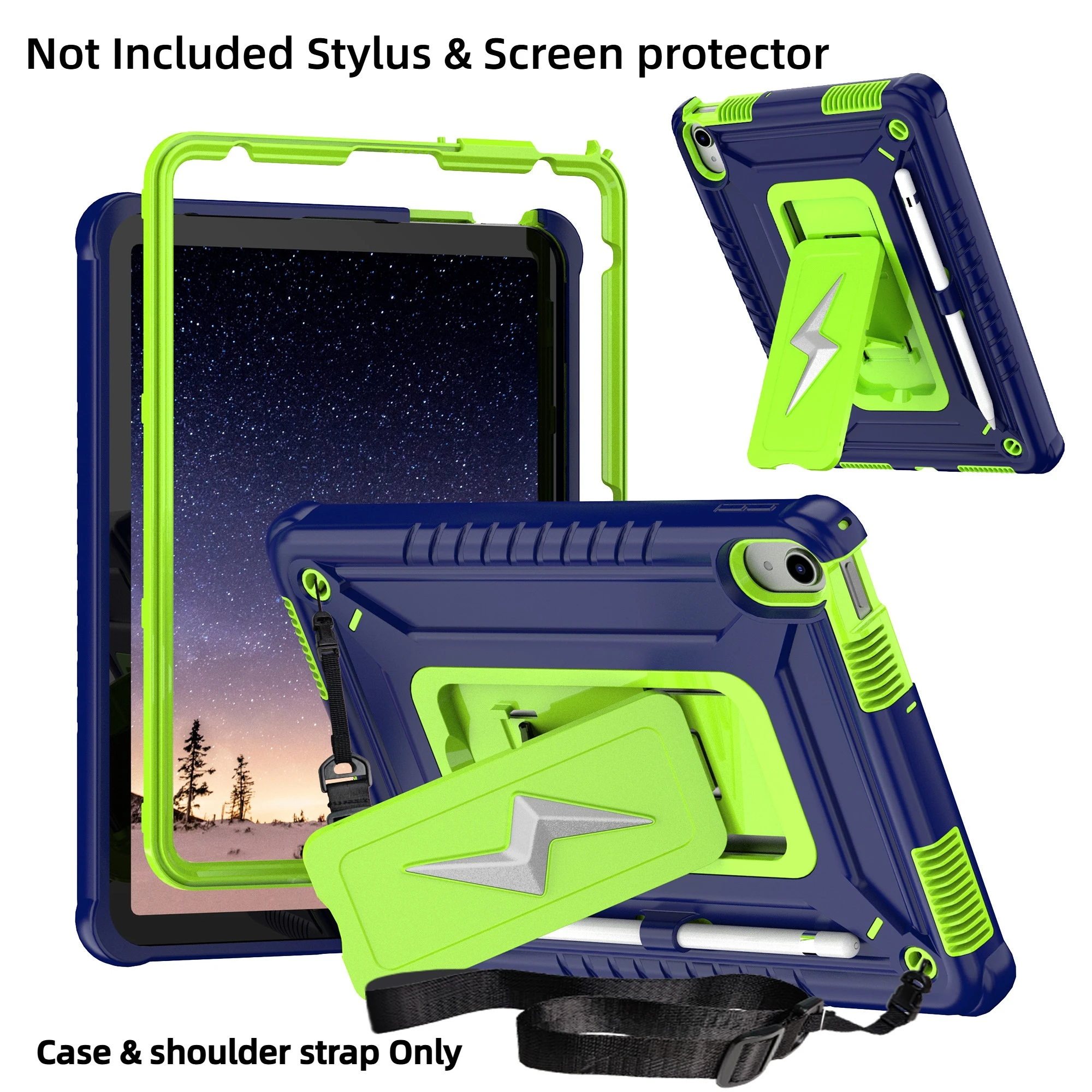 Shockproof & Drop-Resistant Tablet Case with Stand and Shoulder Strap