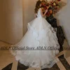 ADLN Ball Gown Wedding Dress Deep V Neck Sleeveless Applique Body RUffles Tulle Sweep Train Vestidos De Novia Bridal Dresses 2
