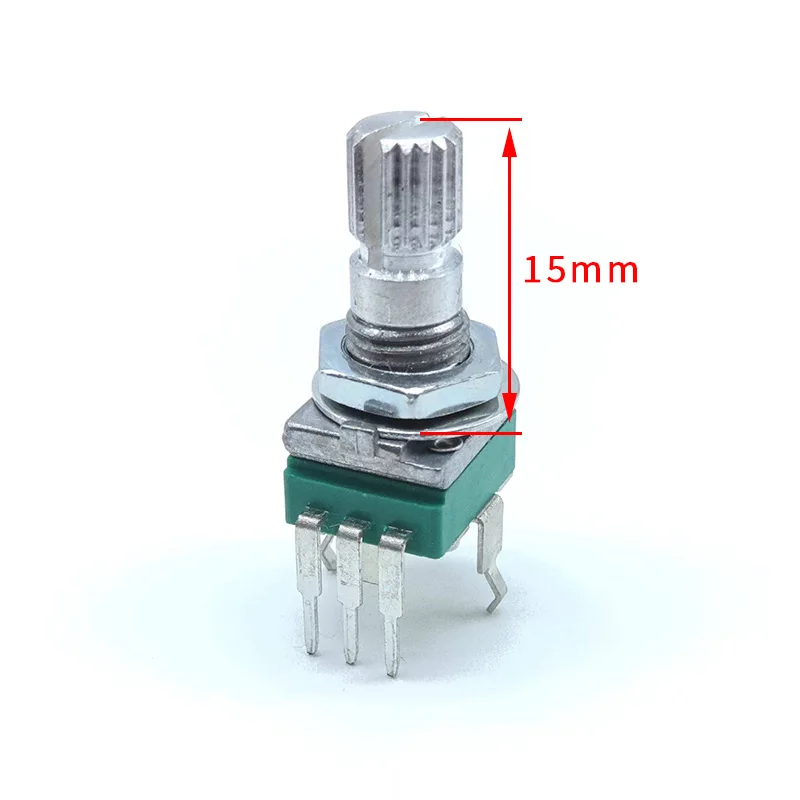 R097 Precision Potentiometer Vertical bent foot single channel B10K B100K plum shaft 15mm 2 pcs