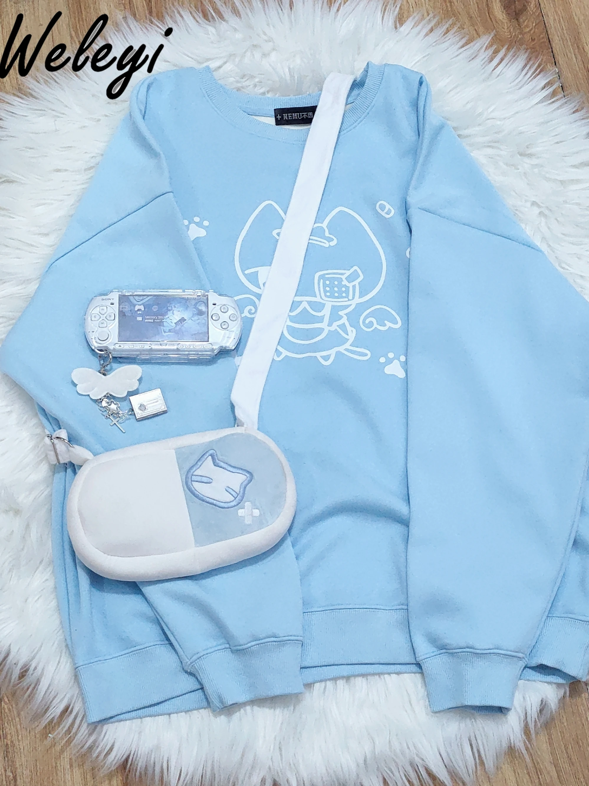 Medical Water Color System Shoulder Crossbody Bag Original Mine Angel Boundary Shoulder Plush Bag Cat Medicine Bags 2024 Winter
