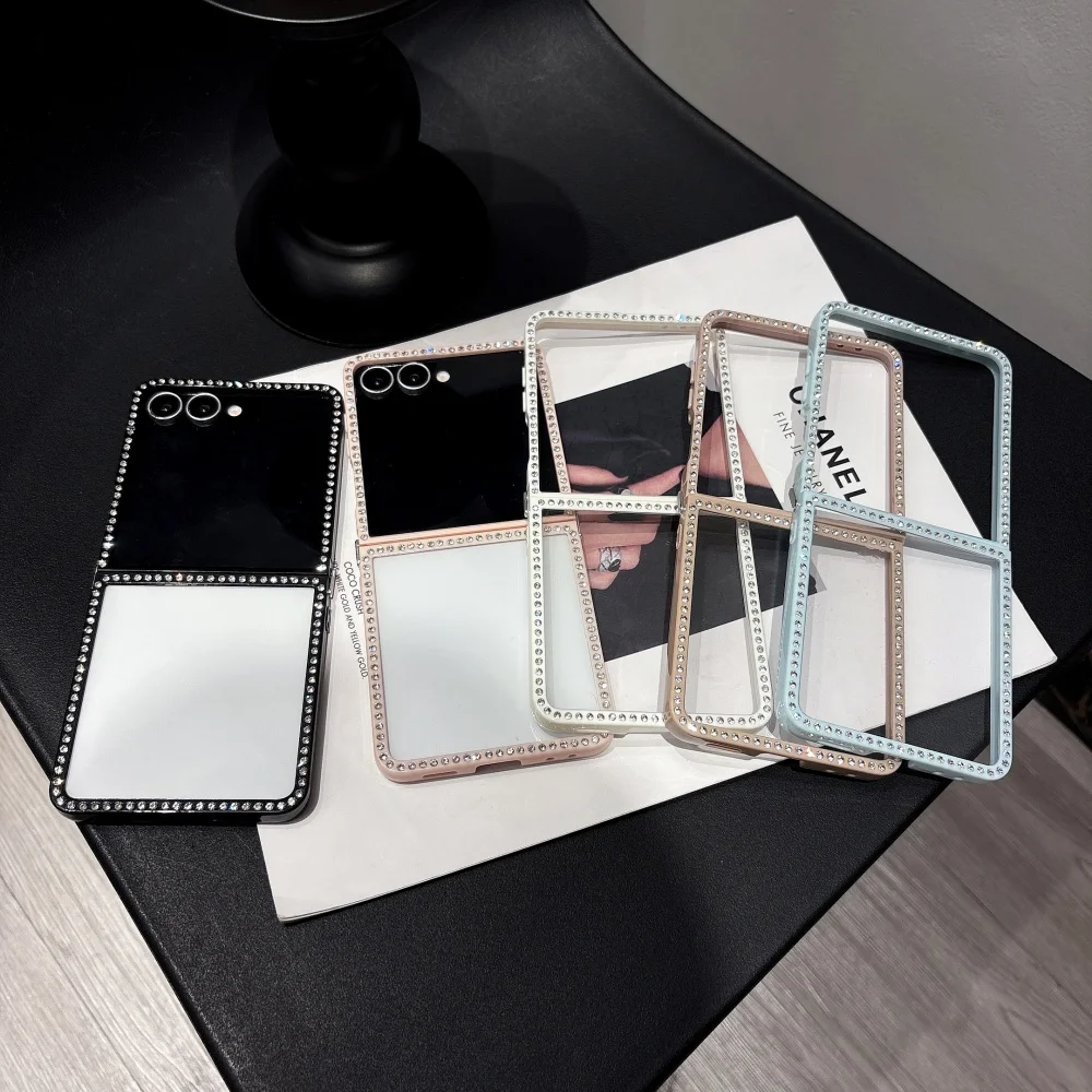 Elegant Bling Glitter Transparent Folding Phone Case - Luxury Shockproof Bumper Cover Accessories