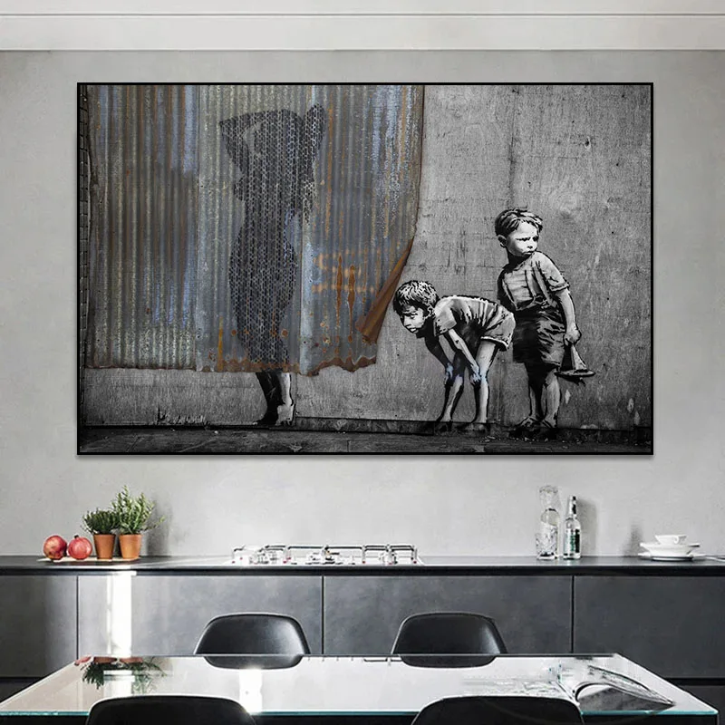 

Banks Graffiti Art Canvas Painting Modern Street Posters and Prints Pop Art Picture Wall Cuadros for Living Room Home Decoration