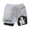 Anime Gym Shorts 2 In 1 Double Layer Men Workout Sports Jogging Sportwear Training Sport Shorts Male Summer Performance Shorts 4