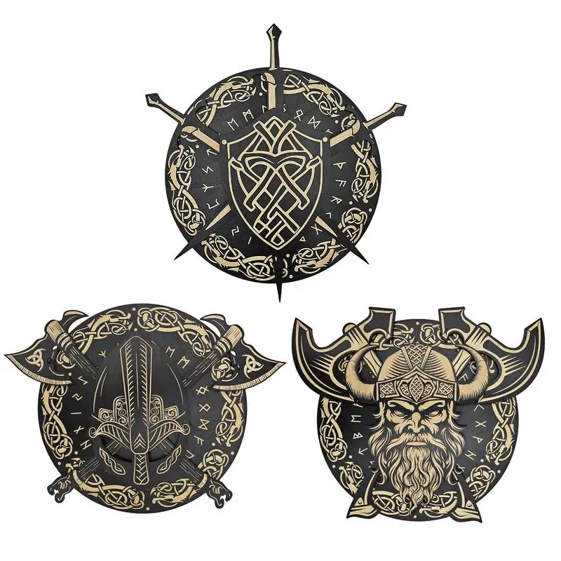 

Wall Art Decor Wooden Hangable Scandinavian Art Medieval Sign Board For Man Aesthetic Medieval Ornament For Study Room Living