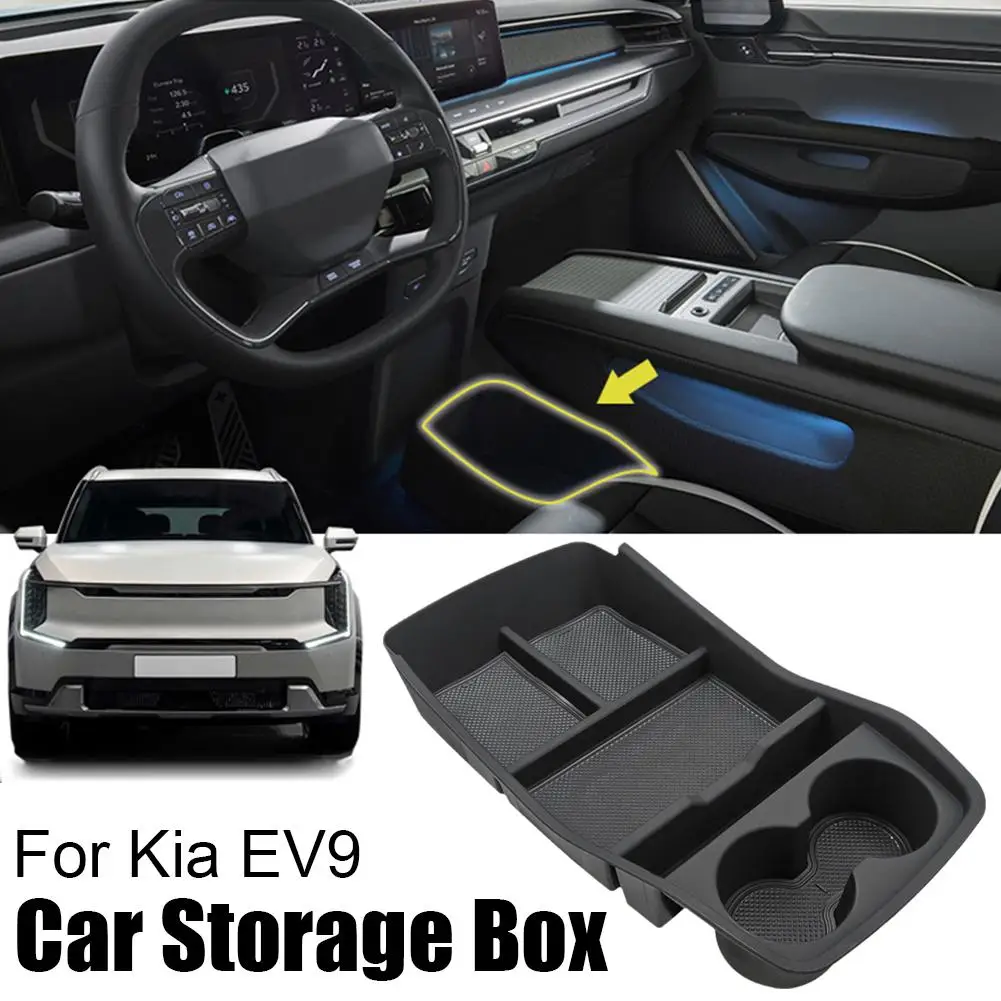 

For Kia EV9 Center Storage Box Console Armrest Organizer Accessories Container Holder Tray Phone Car P8U7