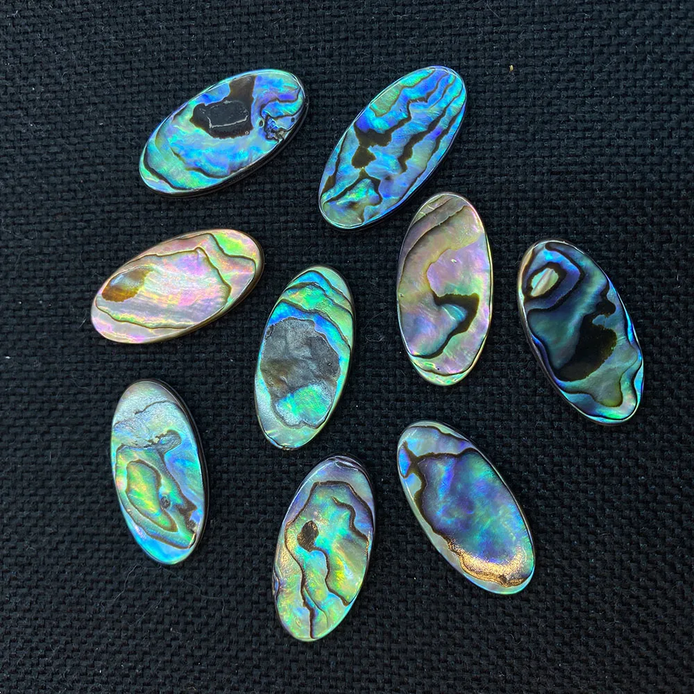 

2Pcs/Pack Natural Abalone Shell Cabochons Round Shape Beads Accessories for Making Rings Earrings Bracelets 15x30mm Size