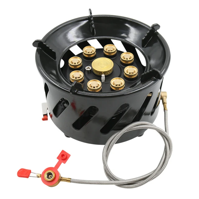 Abba Double Burner Portable Propane Stovetop - Lightweight Alloy Steel Portable Stove - Stove for Camping, Patio & Outdoor Activities, 13.19 x