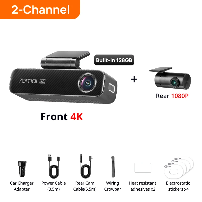 جديد 70mai M800 4k Dash Cam eMMC 128GB HDR 24H شاشة ركن السيارة LTE 4G متوافق مع التحكم الصوتي جهاز تسجيل فيديو رقمي للسيارات المدمج في GPS ADAS 2160P