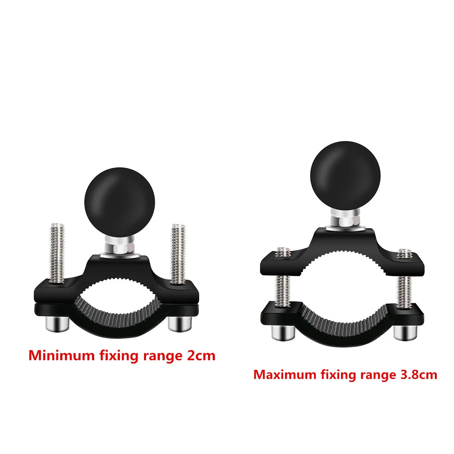 

Ballhead Clamp 1 Inch Ball Mounting to Fit 20-38mm Round Rods Tubes Handlebar Rail Mount for Gopro Action Camera Clip