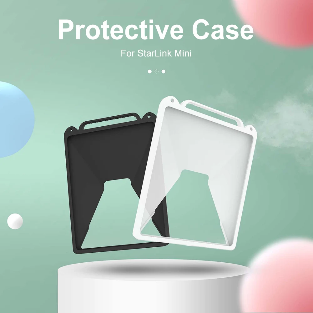 Starlink Protective Cover For StarLink Mini Silicone Protective Case Anti-Bump and Anti-Drop Travel Portable Storage Box Waterproof With Carabiner