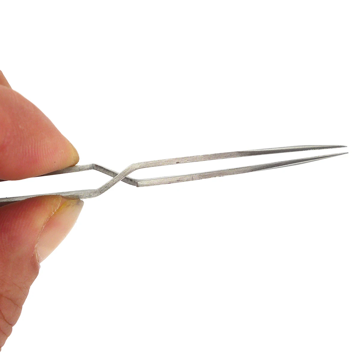 Stainless Steel Tweezers Cross Reverse Round Head Reverse Fork Nie Pointed labor-Saving Pinch Fixed Self-locking Clip Philately tweezer tool