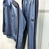 2025ss Aky Blue AWGE Knitted Stripes Track Jacket Men Women 1:1 Butterfly Embroidery Casual Jackets With Tags 2