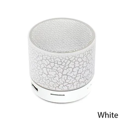 Compact Wireless Bluetooth Speaker with LED Lights and Deep Bass, Rechargeable and Portable (White)