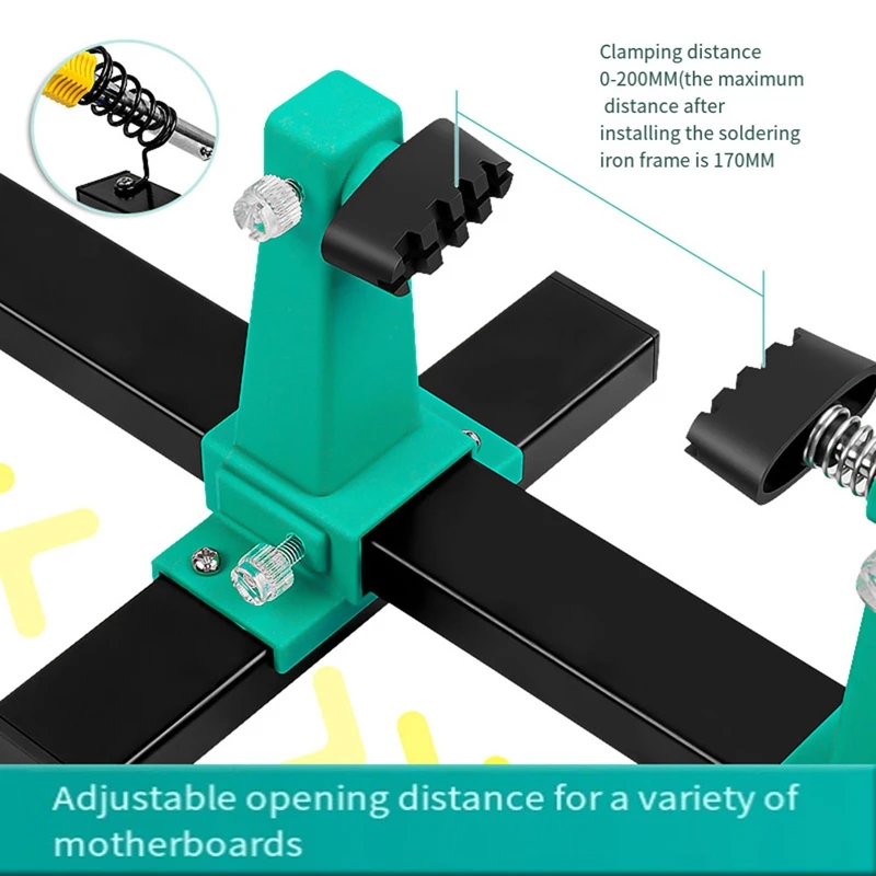 A82I-Circuit Board Holder Stable Adjustable PCB Welding Bracket Auxiliary Clamp Repair Tool Clamping Kit
