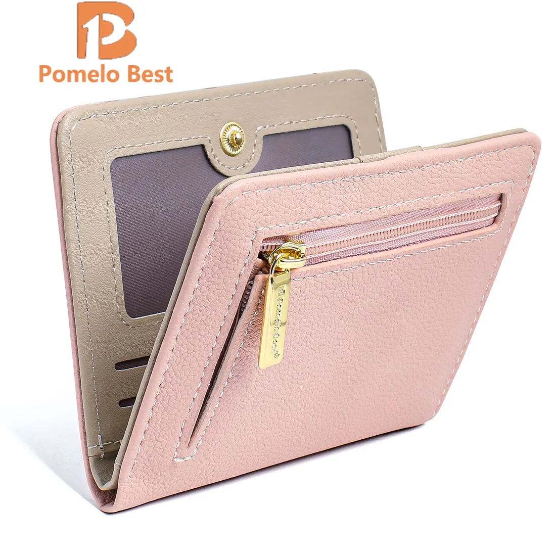 Pomelo Best Womens Wallet Soft Small Coin Purse - Stylish Bifold RFID Blocking with Zipper Coin Pocket ID Window Lightweight 1