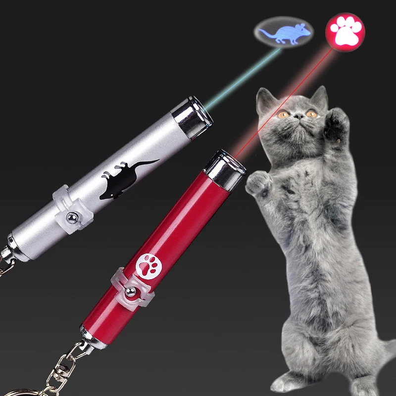 Funny Cat Play Toy Interactive led Training Laser Pointer Pen Mouse Animation 
