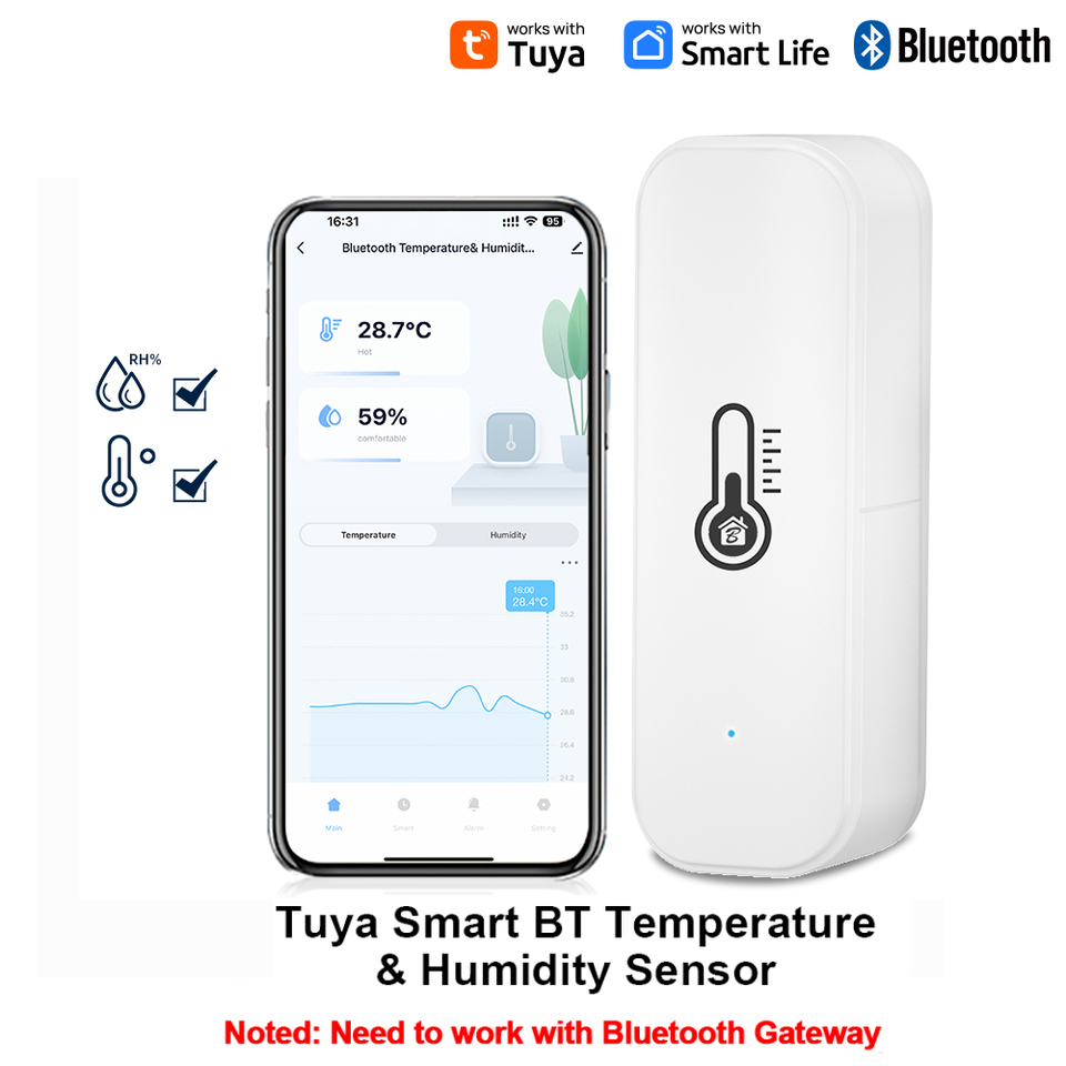 Tuya Smart Temperature Humidity Sensor Mini 2023 New Upgrade Bluetooth-Compatible APP Remote Control Thermometer Hygrometer