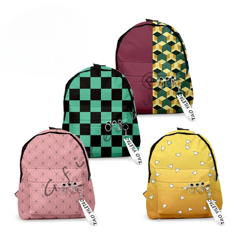 Kimetsu no yaiba bolsa escolar kamado tanjirou mochila de lona