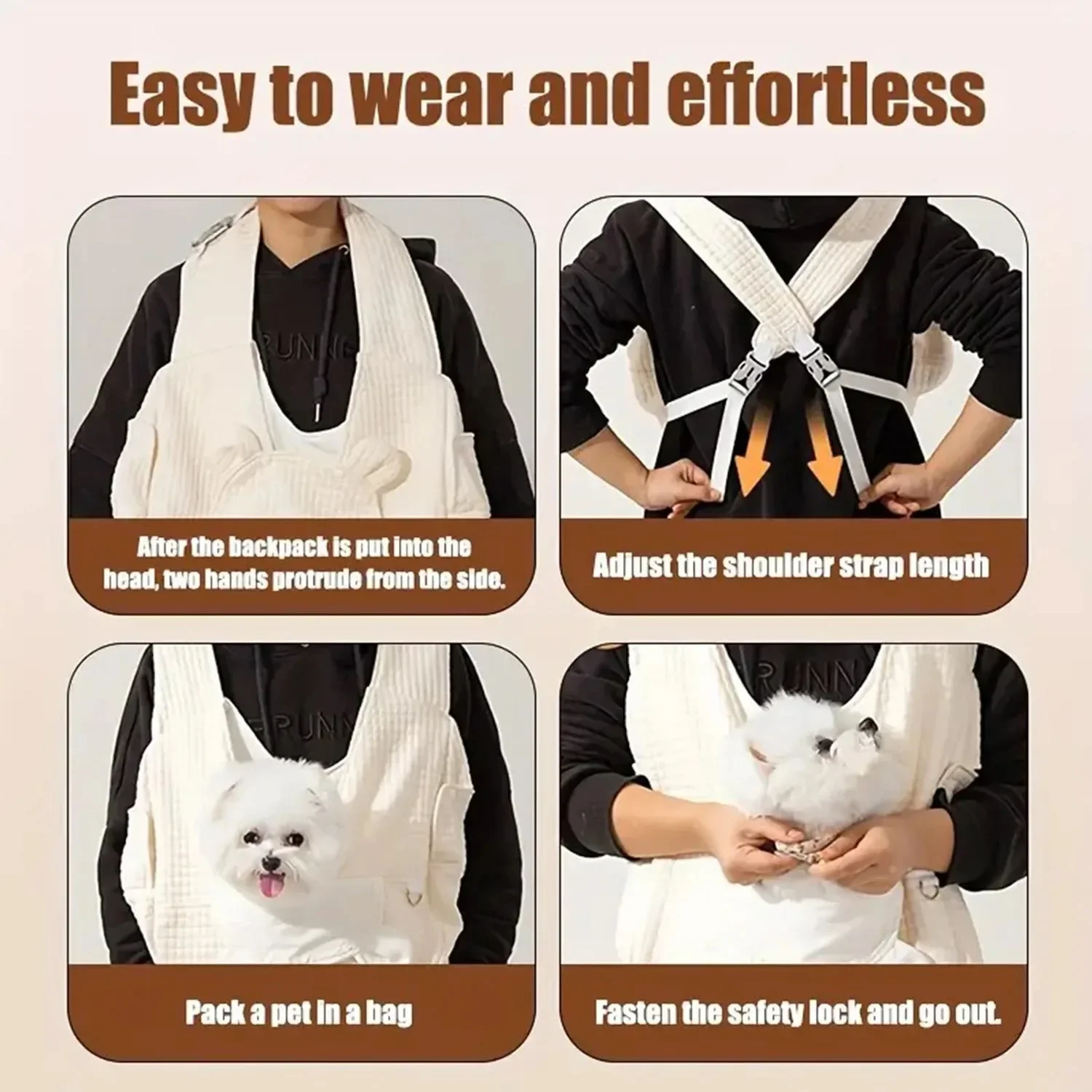 1PC Large Capacity Portable Pet Carrier Backpack Comfortable Cotton Pet Travel Bag with Secure Snap Closure for Puppy and Cat