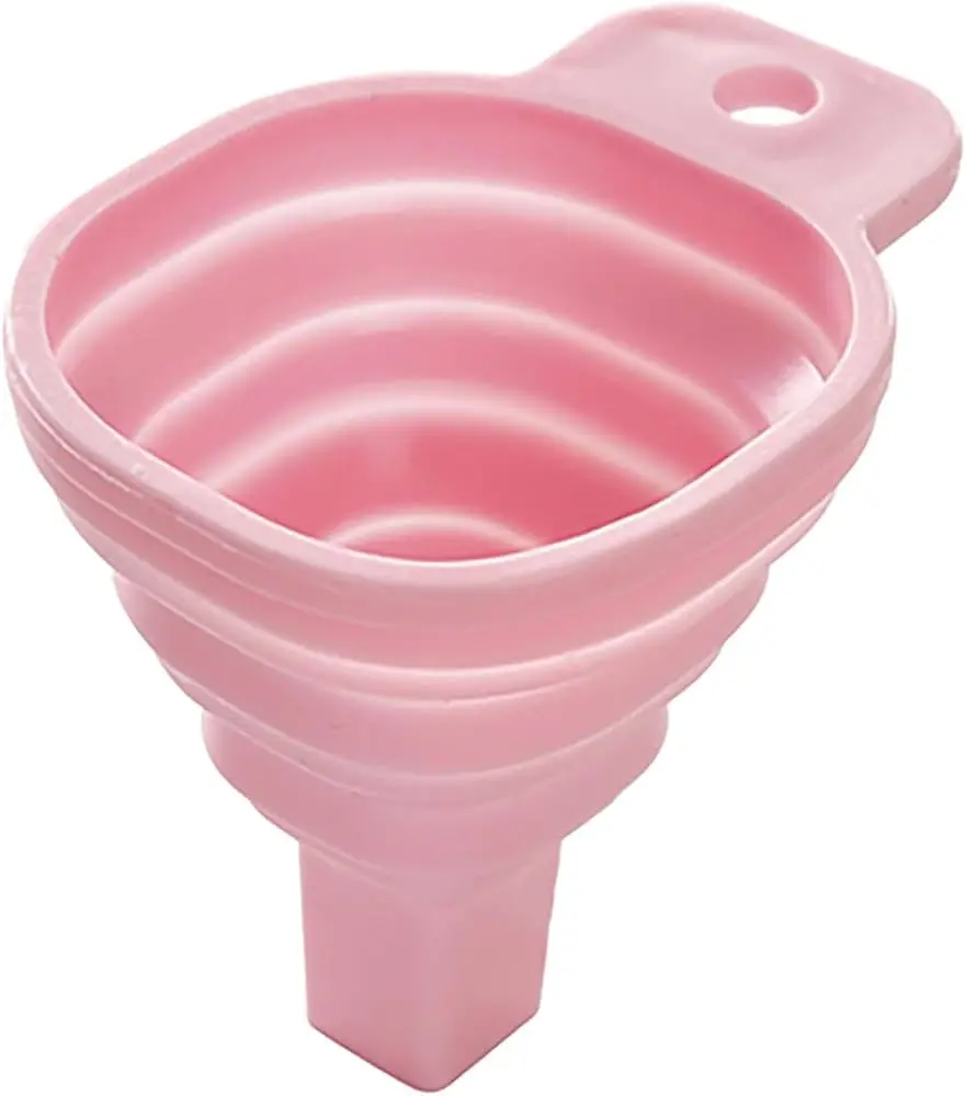 Pembe Yenilikçi Silikon Katlanır Huni - Ev Tipi Sıvı Dağıtımı için Teleskopik Uzun Katlanabilir Mutfak Aleti