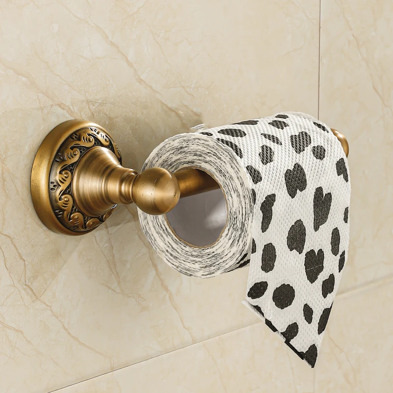 Toilet Paper Holder Wall Mounted Vintage Classic Bathroom Antique Brass Roll Tissue Box Bathroom Accessories YT-13992