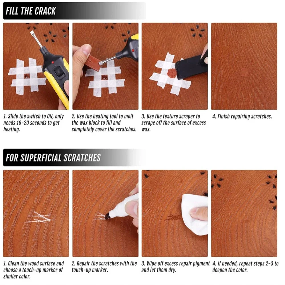 Wood Floor Repair Kit For Laminate Scratches And Nail Holes
