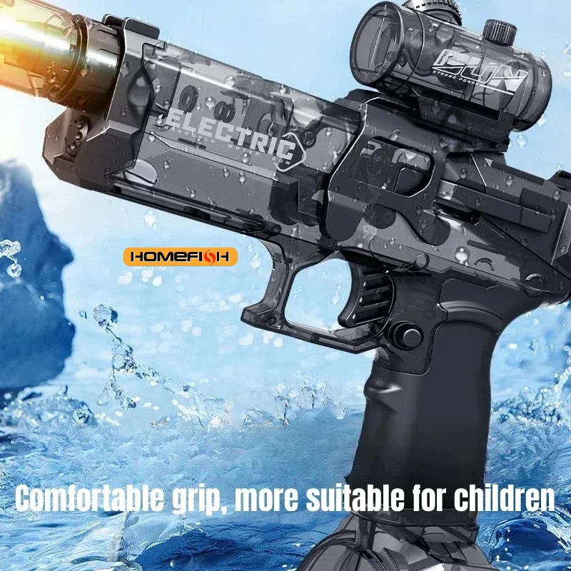 Water Guns Electric Pulse Self-integrated Automatic Water-Absorbing Large-Volume Lighting Kids Toys