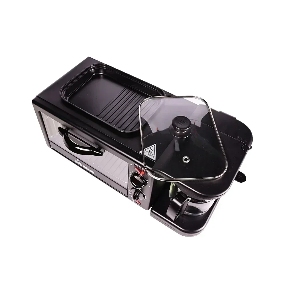Hot Sale 3 in 1 Multifunctional Breakfast Station Toast Oven Coffee Maker Griddle Pan Breakfast Maker for Home 5