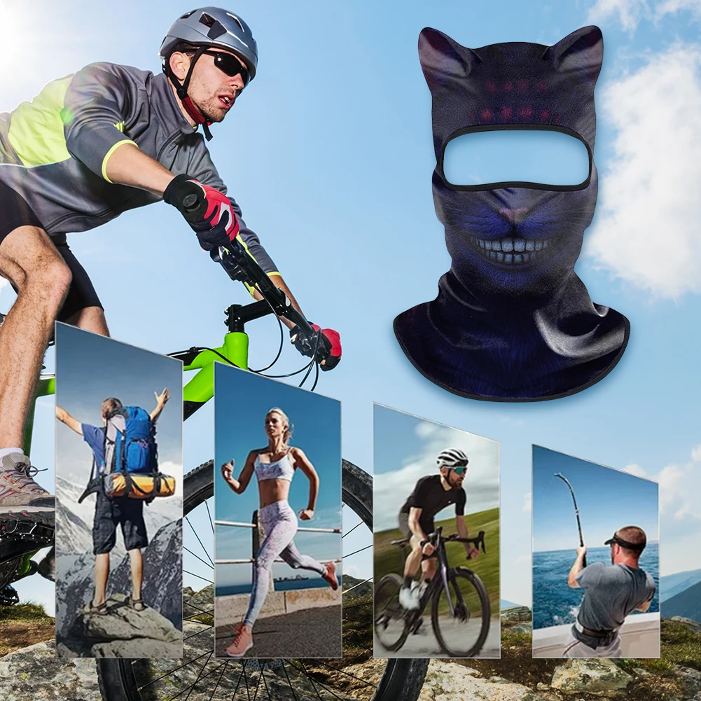 3D 동물 발라클라바 귀여운 동물 프린트 발라클라바 통기성 오토바이 헤드 커버 빠른 건조 스키 스노우보드 마스크 사이클링 헤드기어