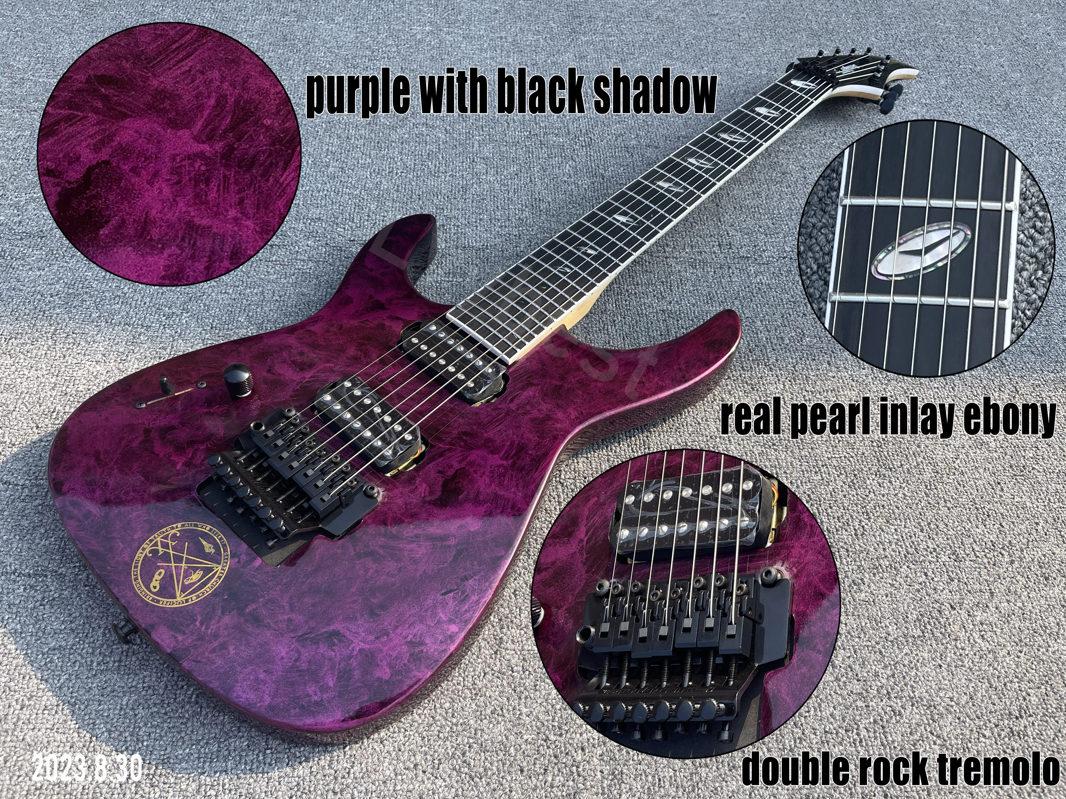 Left Hand Electric Guitar Solid Purple High Glossy With