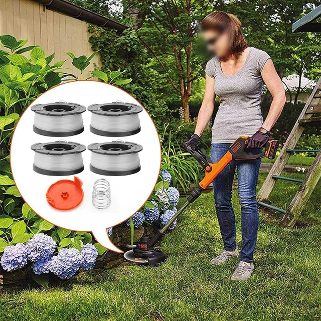 4Pcs Trimmer Coil Set Cover Spring For Black Decker Lawn Black And