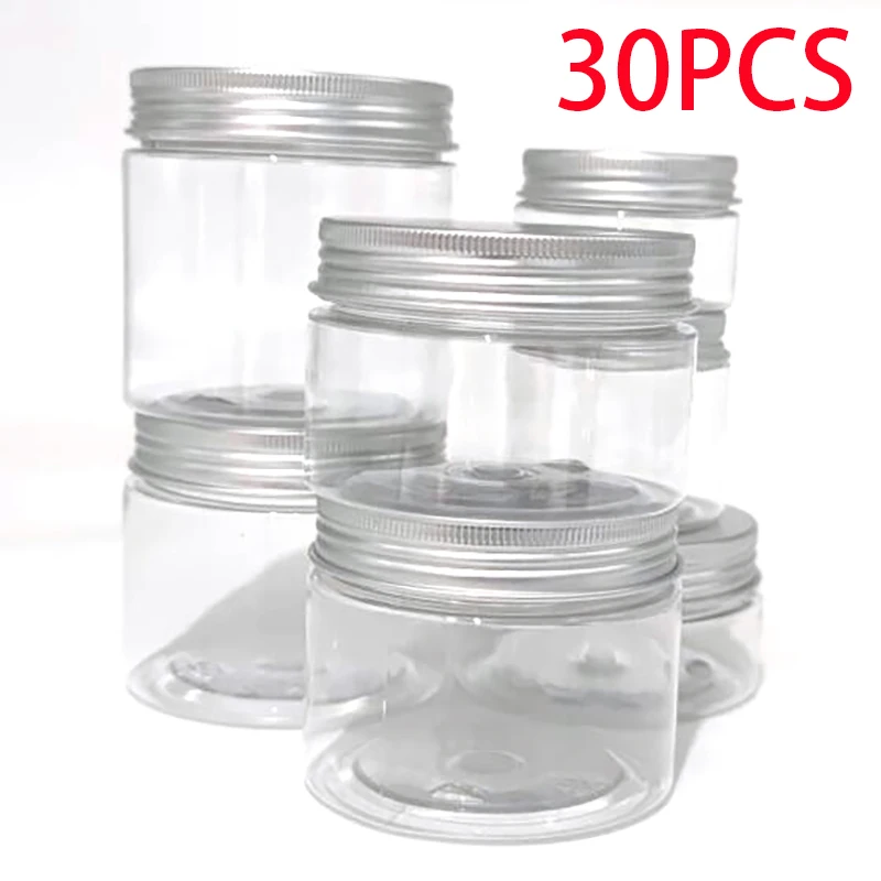 

30ml/200ML Empty Plastic Clear Cosmetic Jars With Lid Skincare Makeup Containers Pill Cream Sample Pot Spice Jars Travel Bottles