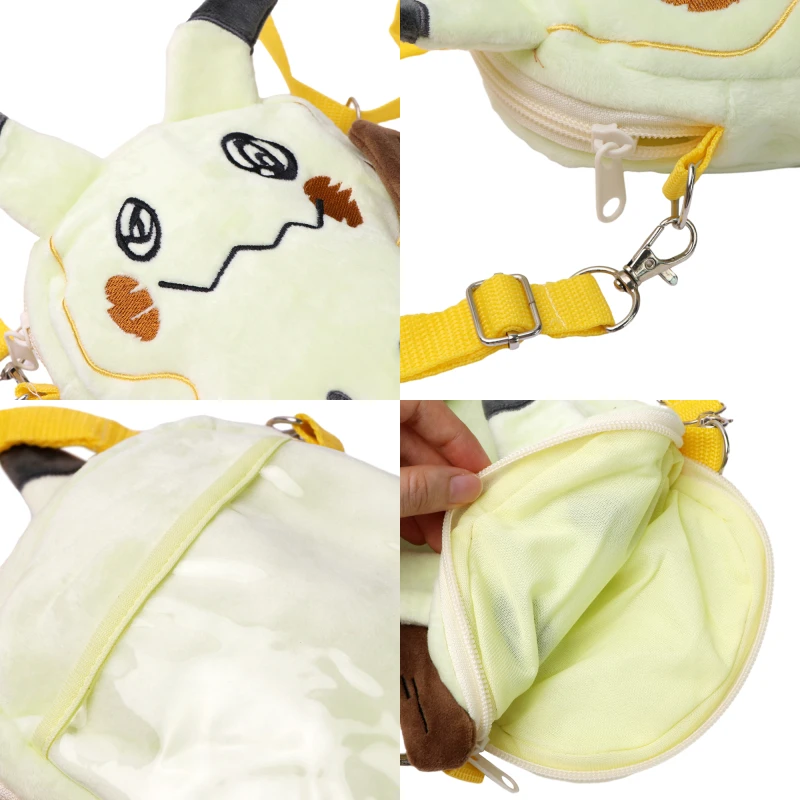 Neue Pokemon Plüsch Tasche Pikachu Mimikyu Gengar Lucario Weiche Stofftier Rowlet Eevee Snorlax Peluche Puppen Schulter Taschen Sac A Dos – Detail 17
