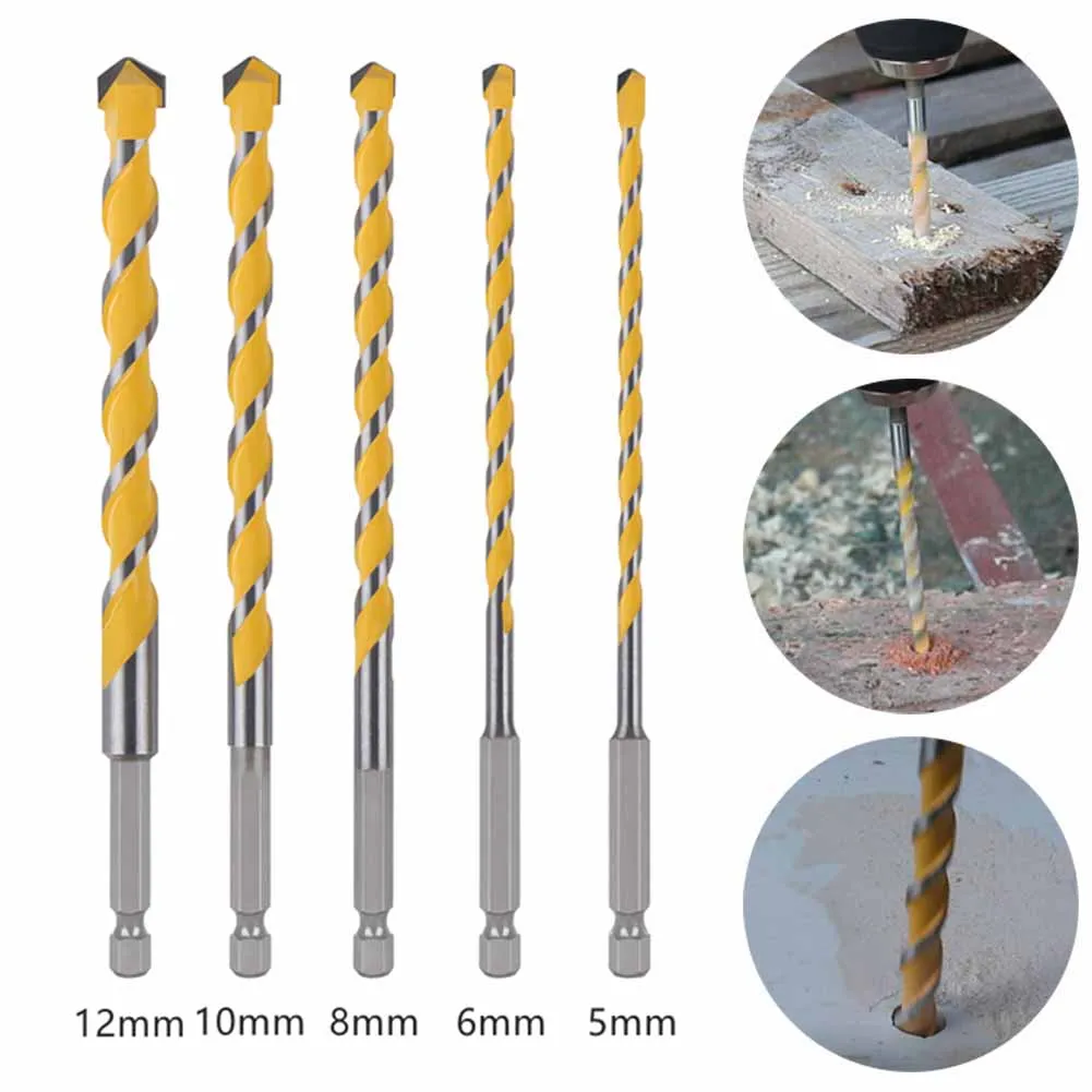 High Hardness Tile Drilling Drill Bit Hex Shank Tungsten Carbide Drill Dry Dril Bit Wood Glass Cement Metal Marble Drilling Tool