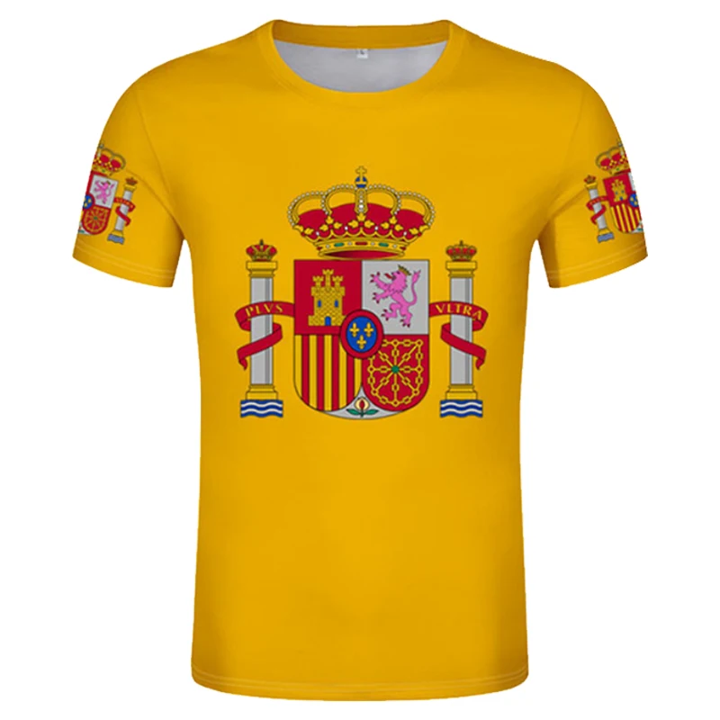 T-shirts Spain Flag 3D Print Summer T Shirt Fashion Kids Hip Hop