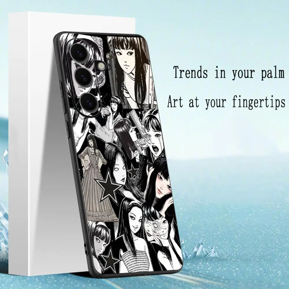 Tomie Junji Inspired Urban Horror Art Soft Black Phone Case