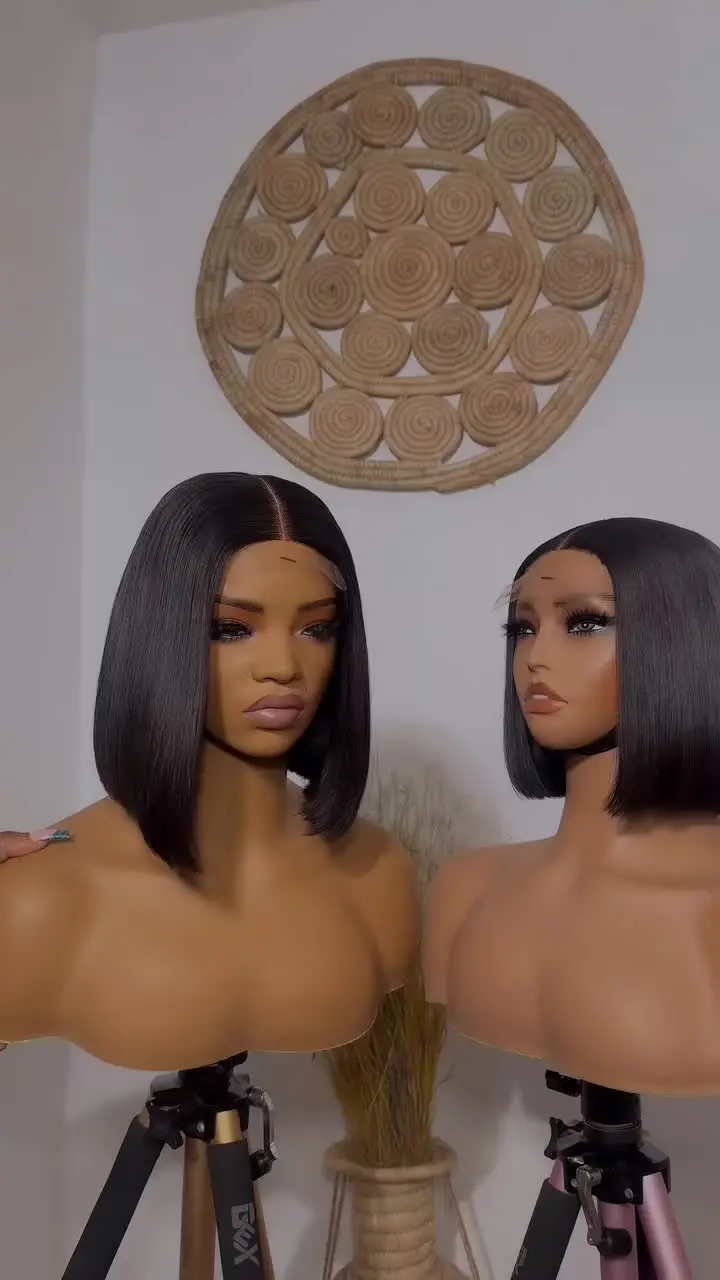 300% Высокая плотность Bone Straight Wig 4x4 5x5 Кружевная застежка Бесклеевые парики Парик