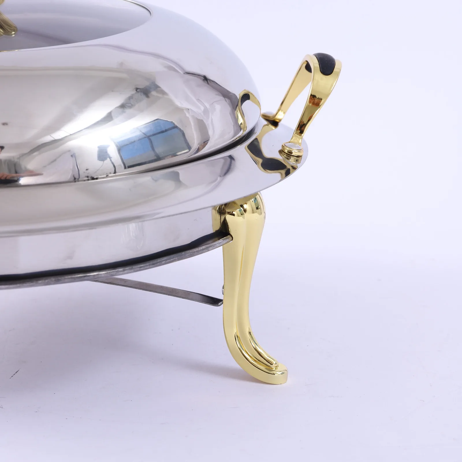 Large Round Capacity Chafing Dish Set Buffet Food Warmer Tray Stainless Steel 3L