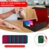 Flip Lid Cards Deck Box PU Leather 4 Rows Trading Card Storage Box with Dividers Multipurpose Game Card Office Business Card Box 4