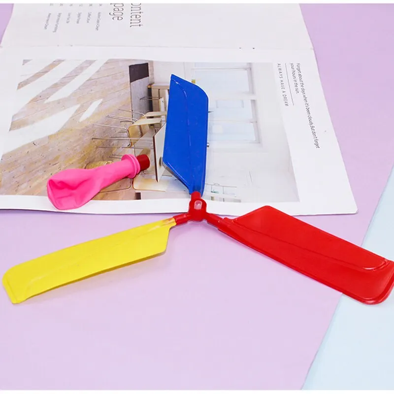 3/6/9Pcs Children Balloon Airplane Outdoor Toy Science Experiment Mechanics Teaching Balloon Helicopter
