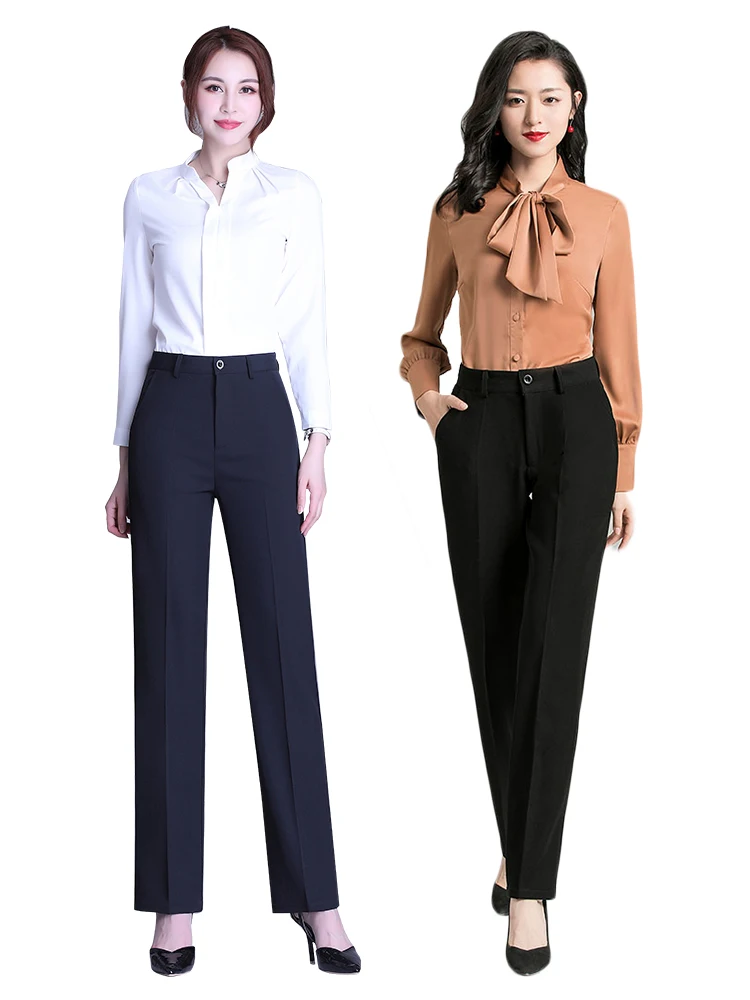 

Suit pants black Spring/Autumn professional pants Straight pants Work suit work pants High waist Slim fit Trousers Women