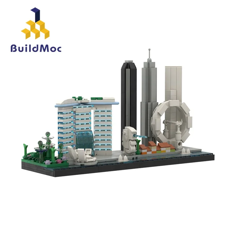 

Town Ferris Wheel Singapore Skyline Building Blocks Set BuildMoc Architecture Edifice Bricks Model Toys For Children Kids Gifts