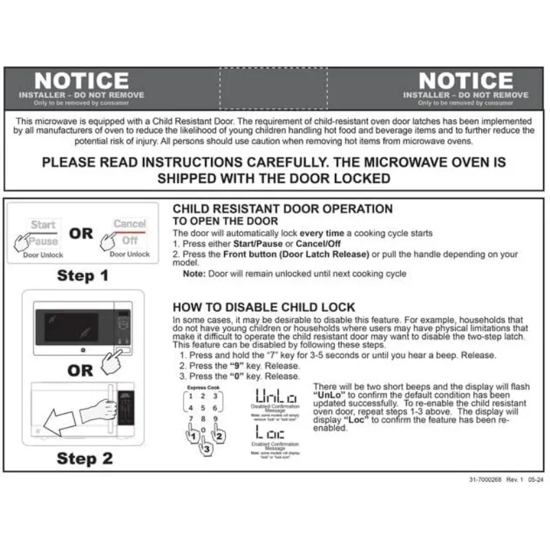 Microwave, 900W 7 Auto Cook Settings, Child Lock Technology, Countertop Essential, Dorm or Apartment, Compact 0.9 Cubic Feet 6