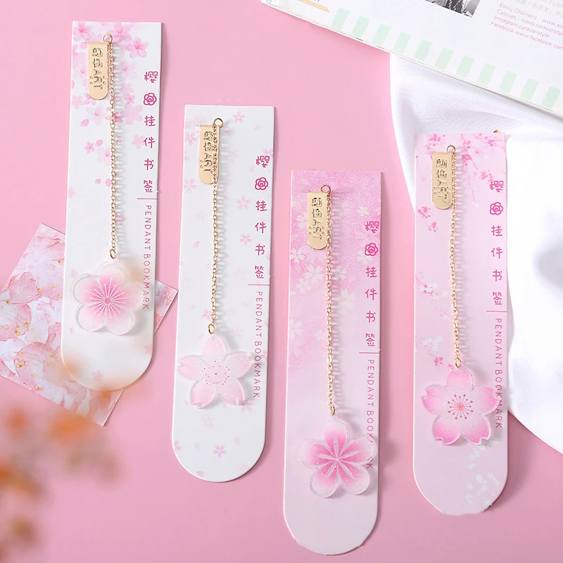 Bookmarks stationery supplies creative binder bookmark cute cherry blossoms colorful leaves snowflake design student teacher gift stationery floral painting bookmark