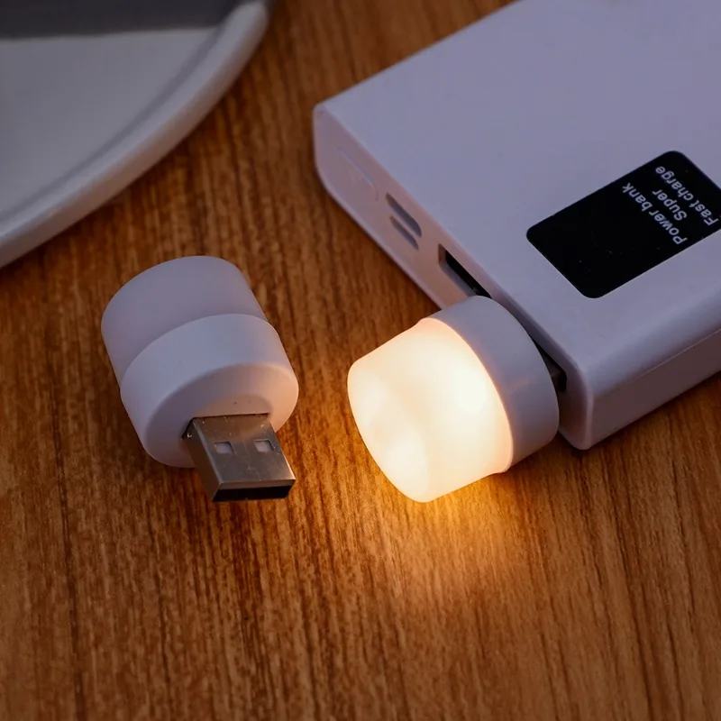 Description Picture 4 of item1/10Pcs USB LED Plug Lamp 1W Portable Warm Light Eye Protection USB Mini Book Light Computer Mobile Power Charging Night Light