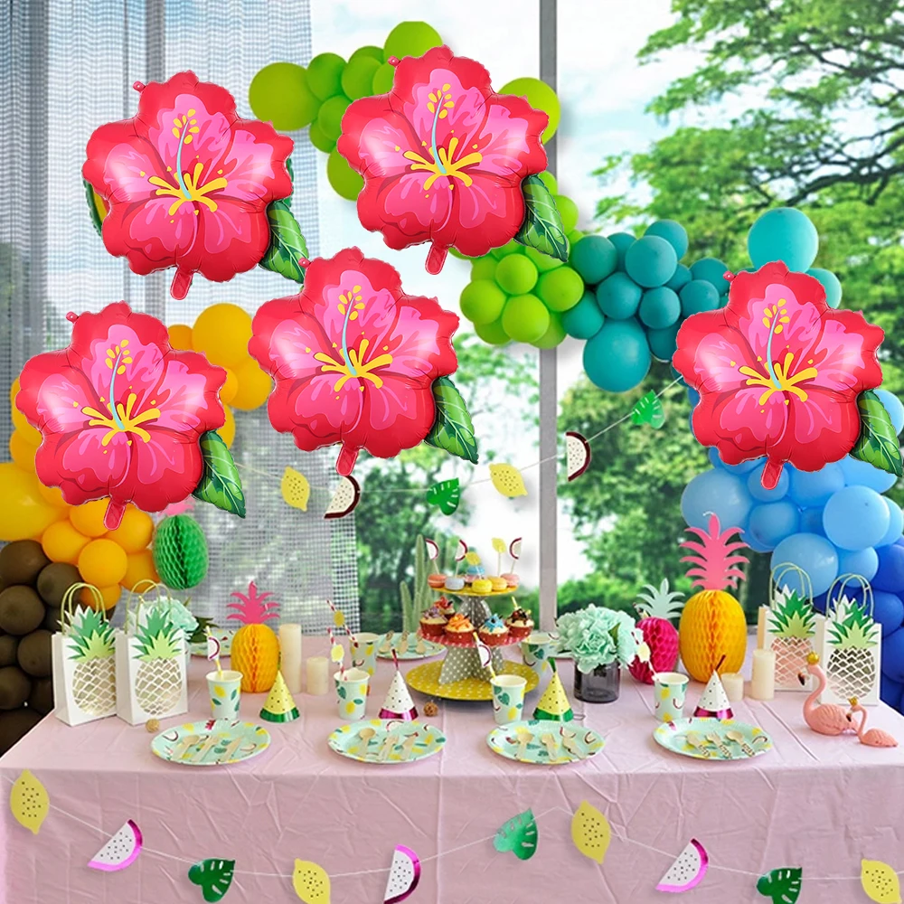 Set Decorazioni Festa Hawaiana – 14 Pezzi In Carta: Ventagli, Pom Pom, Ghirlande Di Ibisco – Per Compleanni, Baby Shower E Feste A Tema Luau