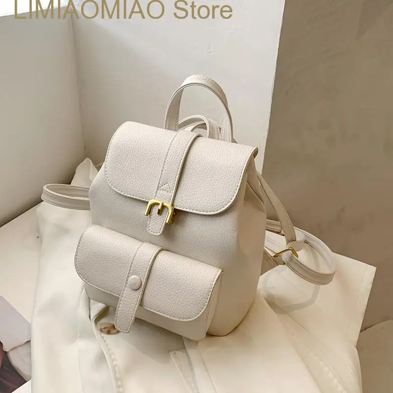 New Women's Backpack Travel Backpack PU Leather Handbag Schoolbag For Girls Women's Bag Female Shoulder Back