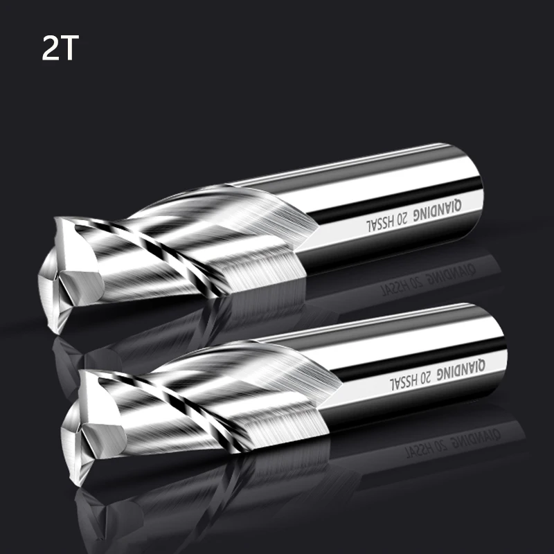HSS Milling Cutter Flat End Mill 4T 2 4 Flute CNC Tool 1mm~32mm TiN Coated High Speed Steel Aluminum Metal Cutting