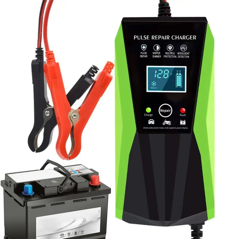 

Автомобильное зарядное устройство для аккумуляторов 12 В, автомобильное зарядное устройство с ЖК-дисплеем, Тестер Аккумуляторов, автомобильное умное зарядное устройство для аккумуляторов для автомобилей и мотоциклов