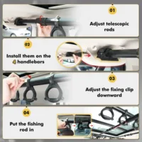 Hikeen Fishing Rod Holder for Car Vehicle Pole Holder Roof Rack 5 Rod Capacity Adjustable 35-59 Inch Carrier Pole Storage 4